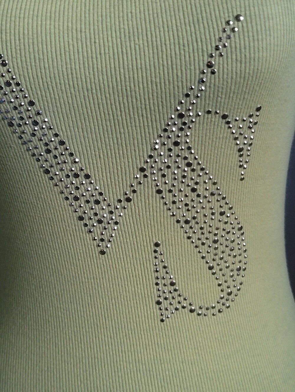 Yellow Rhinestone Logo Ribbed Tank Top - Unbranded - Picture 2 of 4